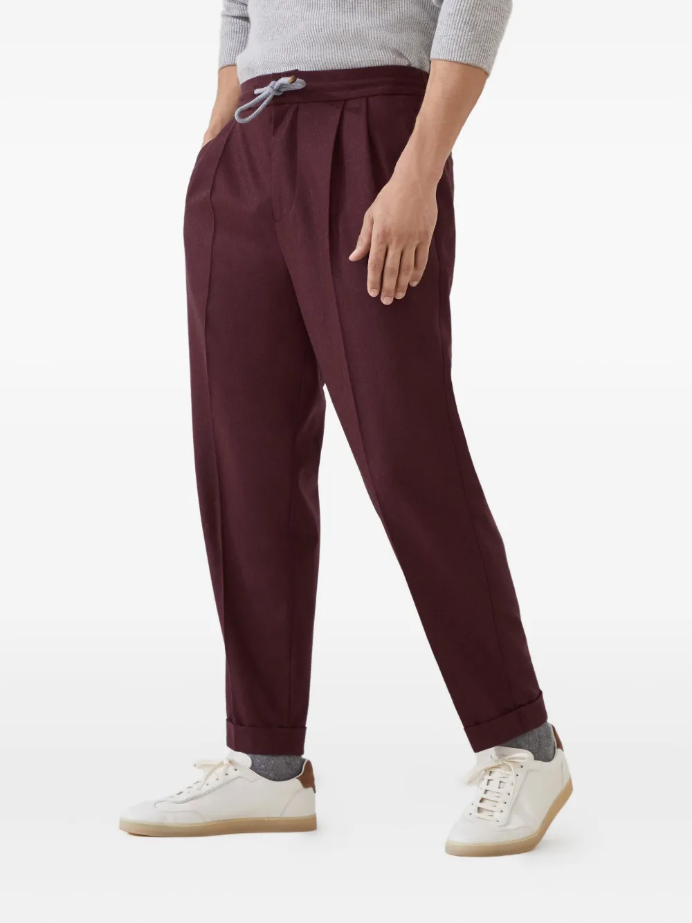 Brunello Cucinelli Broek van scheerwol Rood