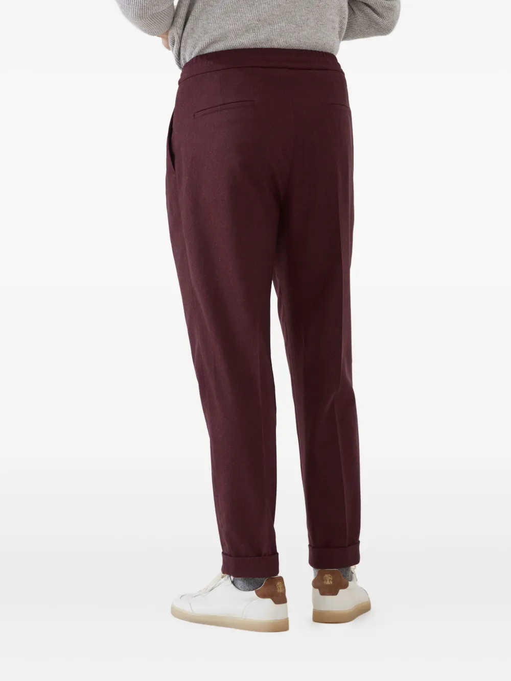 Brunello Cucinelli Broek van scheerwol Rood