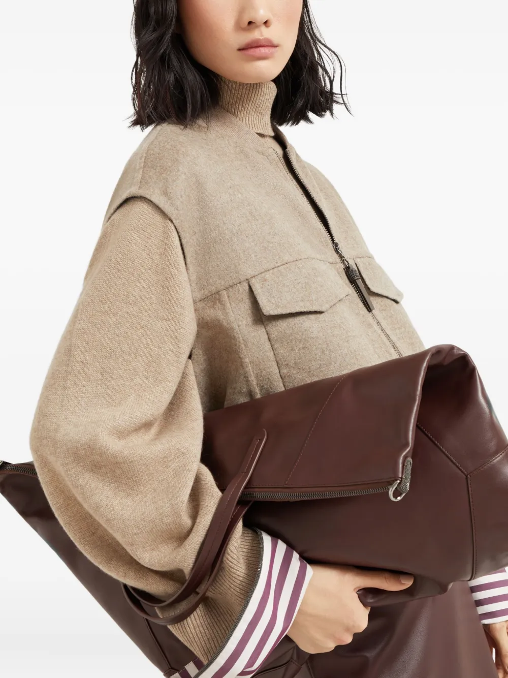 Brunello Cucinelli Duo grote shopper - Rood