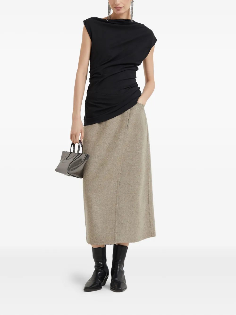 Brunello Cucinelli ruched-detail top | T-Shirts & Jersey Shirts | Image 2