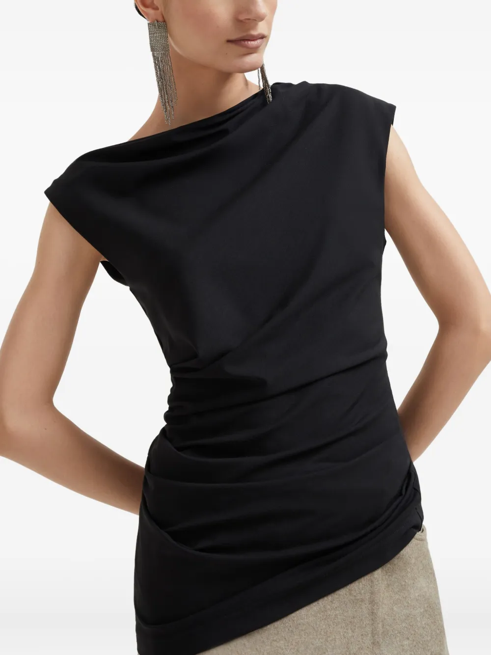ruched-detail top