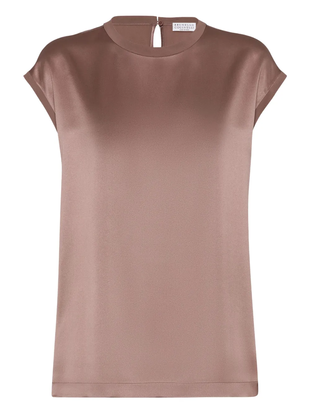 Brunello Cucinelli Satijnen T-shirt Bruin