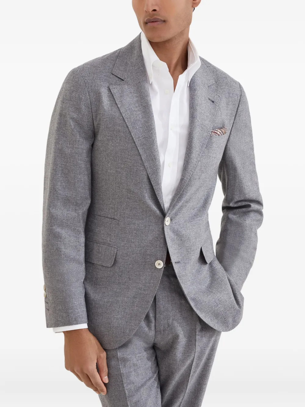 Brunello Cucinelli Flannel blazer Grijs