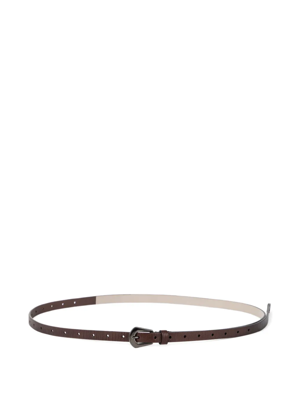 Brunello Cucinelli Carved leren riem COCOA