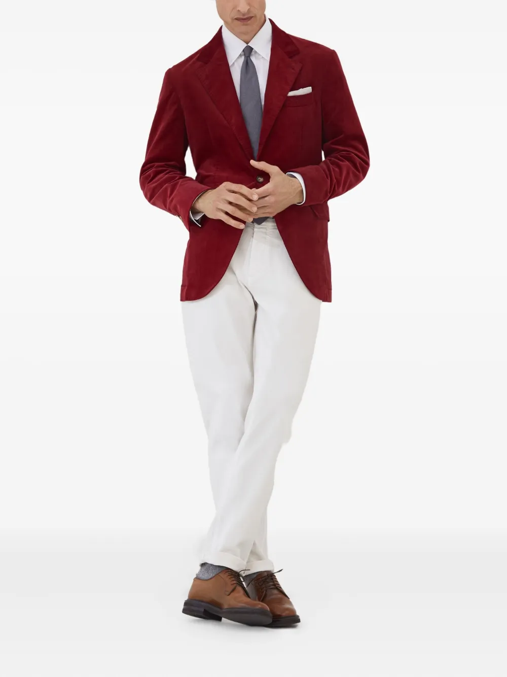 Brunello Cucinelli Fluwelen blazer Rood