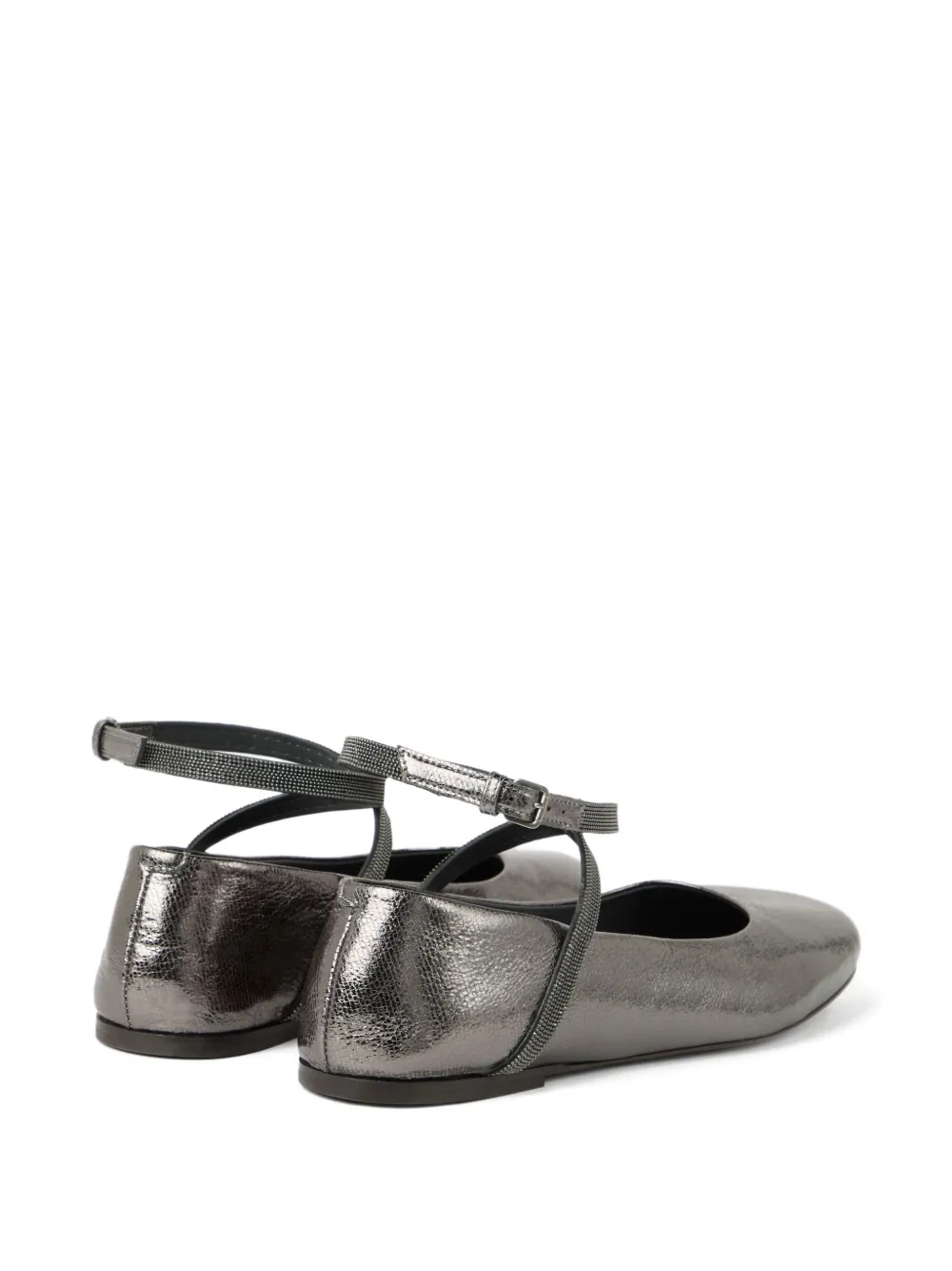 Brunello Cucinelli metallic-effect ballet flats