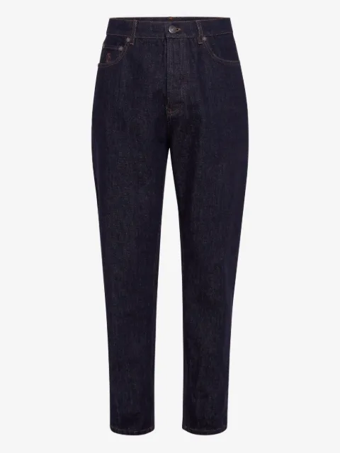 Brunello Cucinelli logo-embroidered jeans
