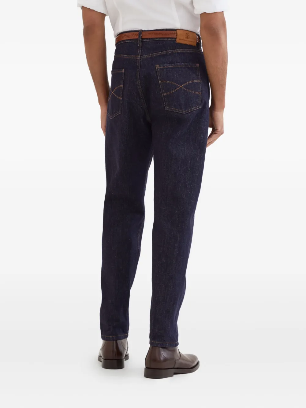 Brunello Cucinelli Jeans met geborduurd logo Blauw
