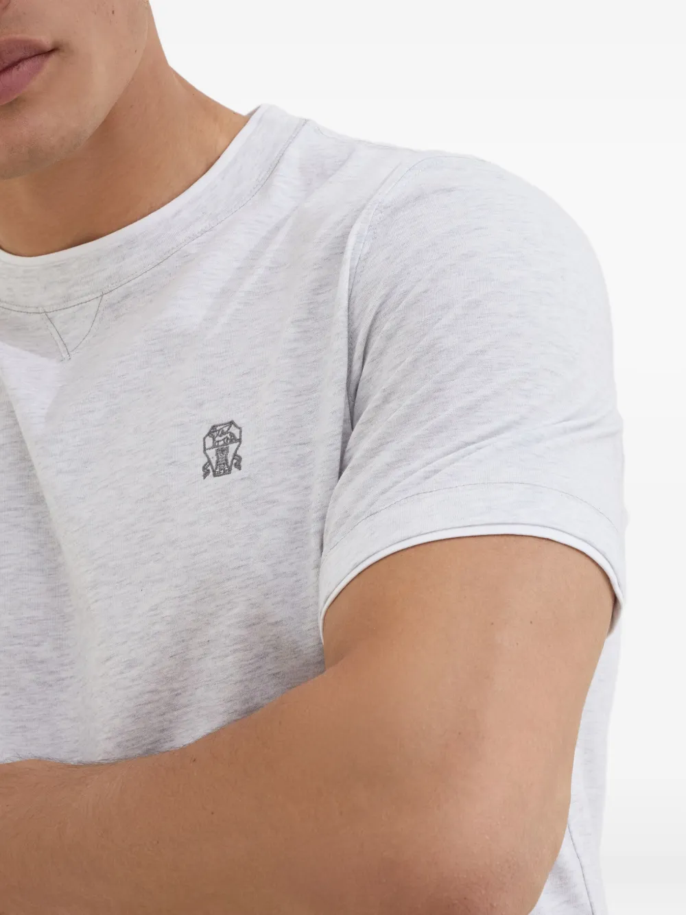 Brunello Cucinelli T-shirt met logoprint Grijs