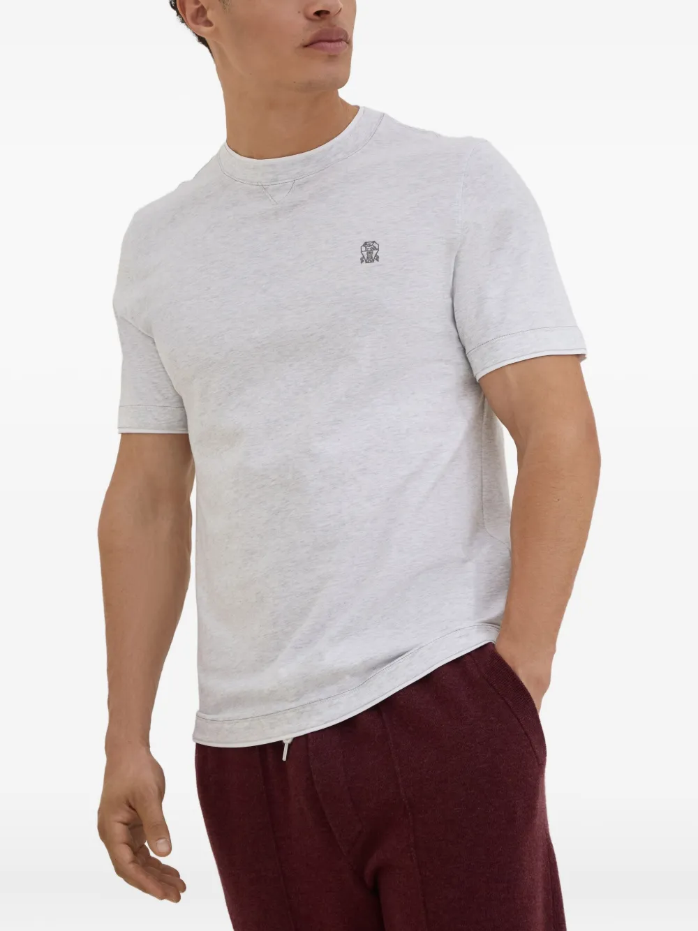 Brunello Cucinelli T-shirt met logoprint Grijs