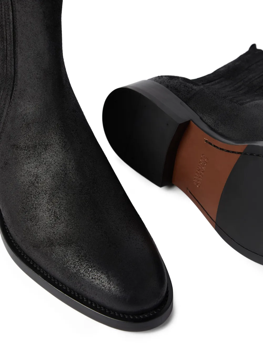 Brunello Cucinelli leather Chelsea boots Black