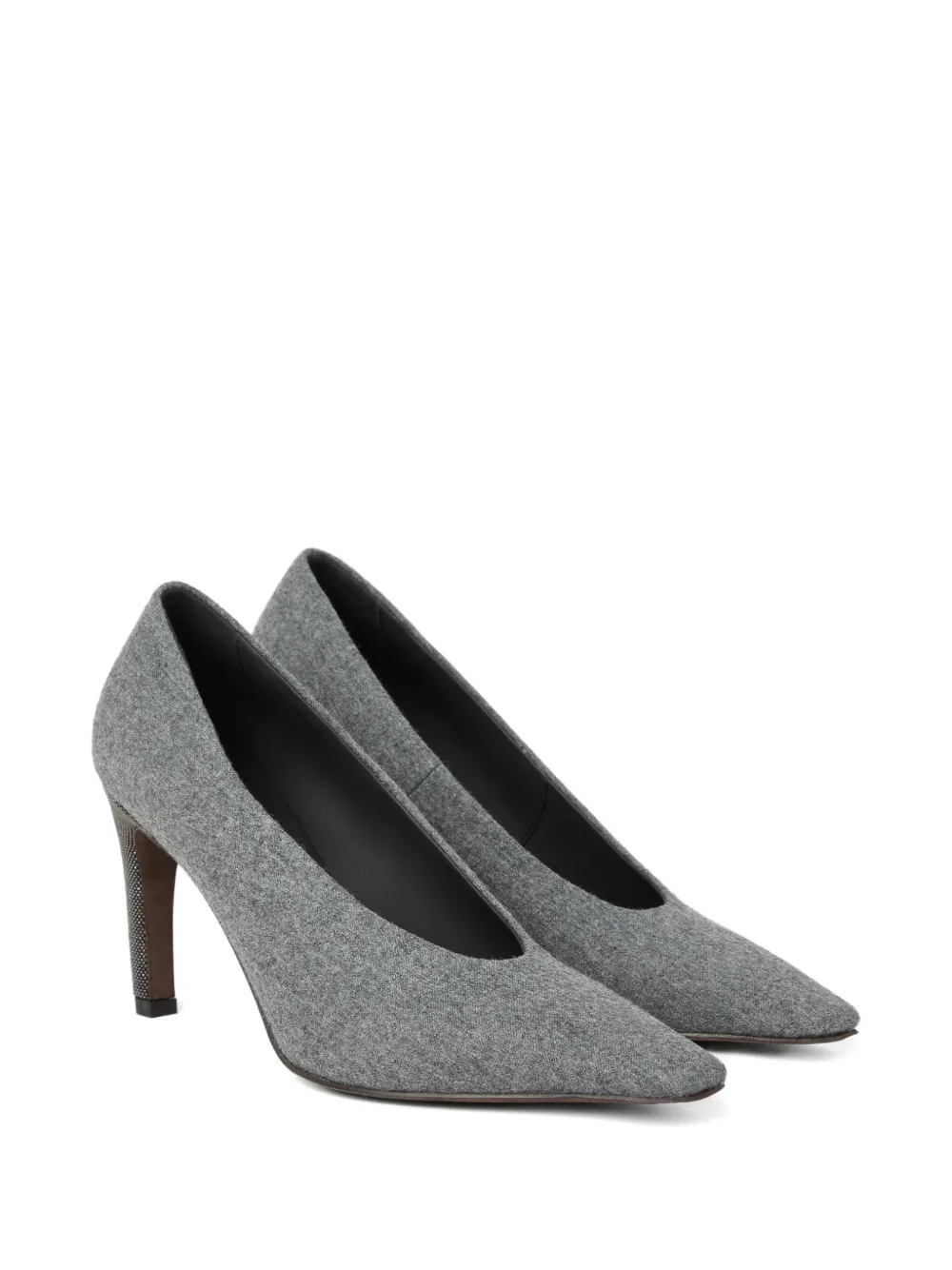 Brunello Cucinelli zapatillas de franela con tacón de 85mm | Zapatillas | Image 2