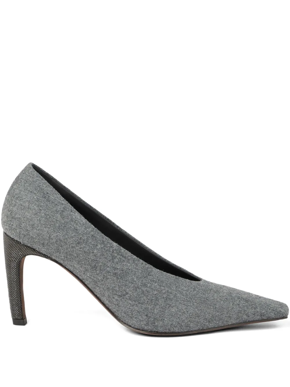Brunello Cucinelli 85mm flannel pumps Grey