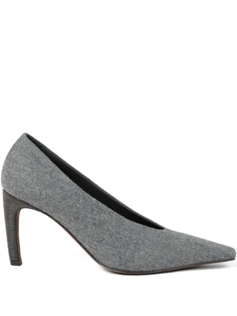 Brunello Cucinelli 85mm flannel pumps