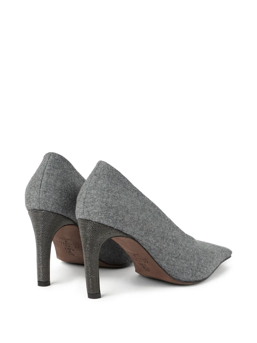 Brunello Cucinelli 85mm flannel pumps Grey