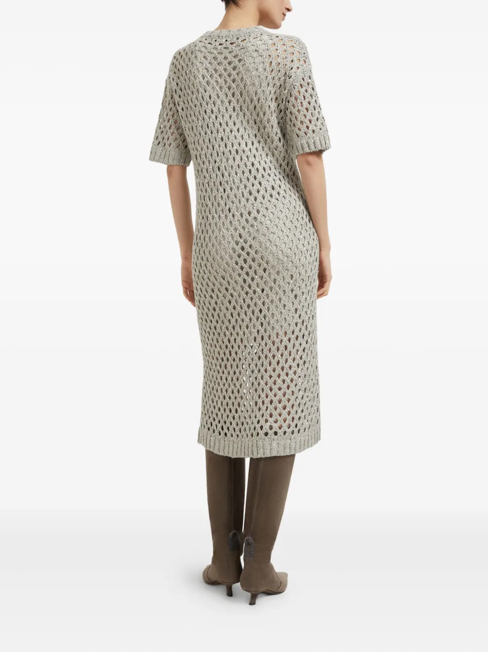 Brunello Cucinelli Dazzling midi-jurk Beige