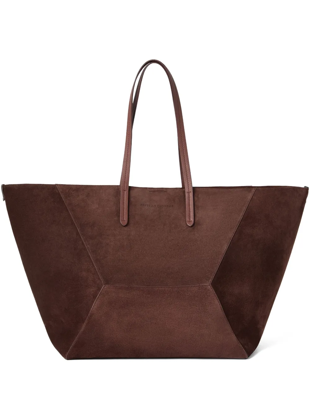 Brunello Cucinelli sac porté épaule Duo en daim | rouge | Image 1