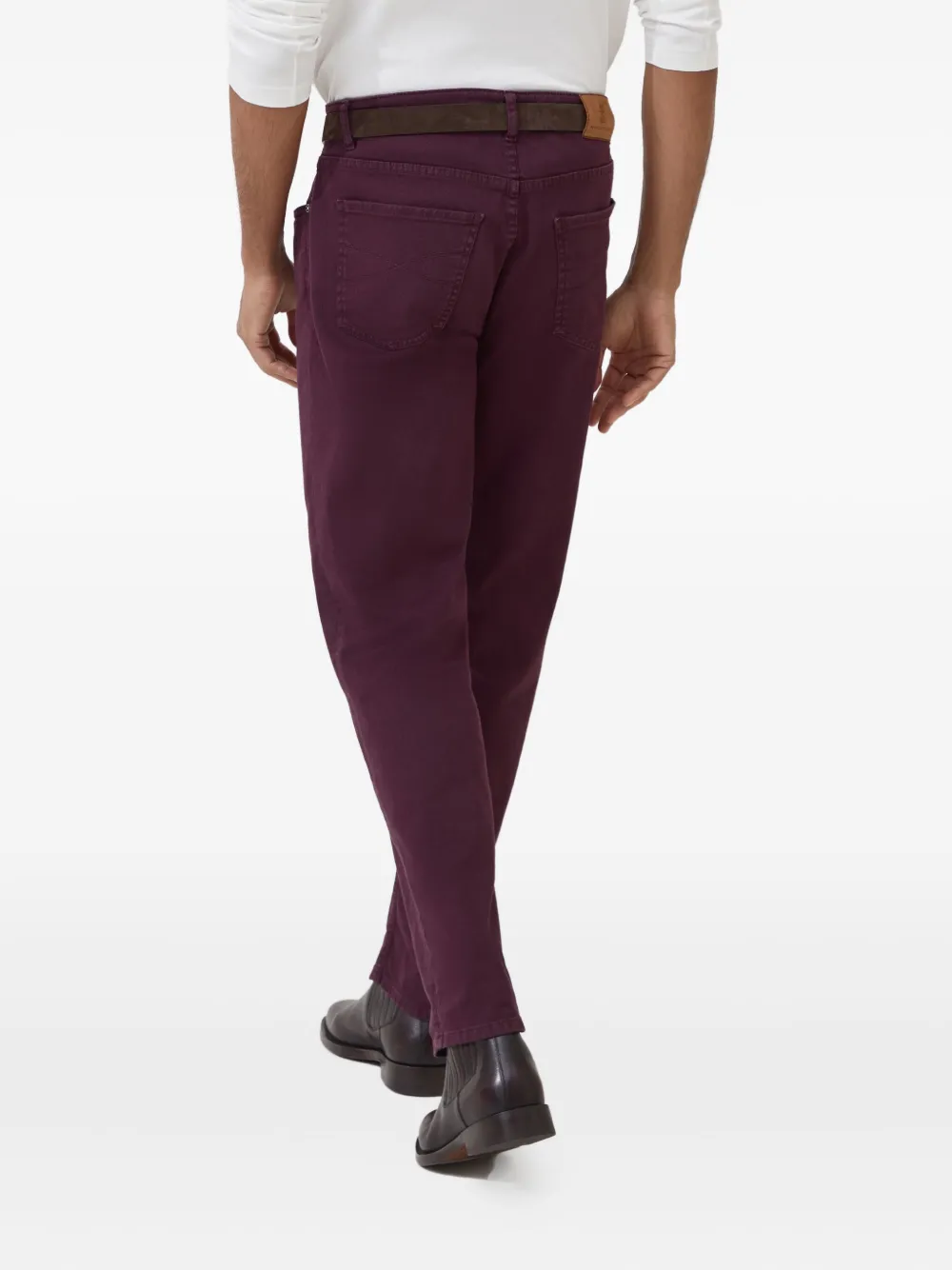 Brunello Cucinelli Jeans met logopatch Rood