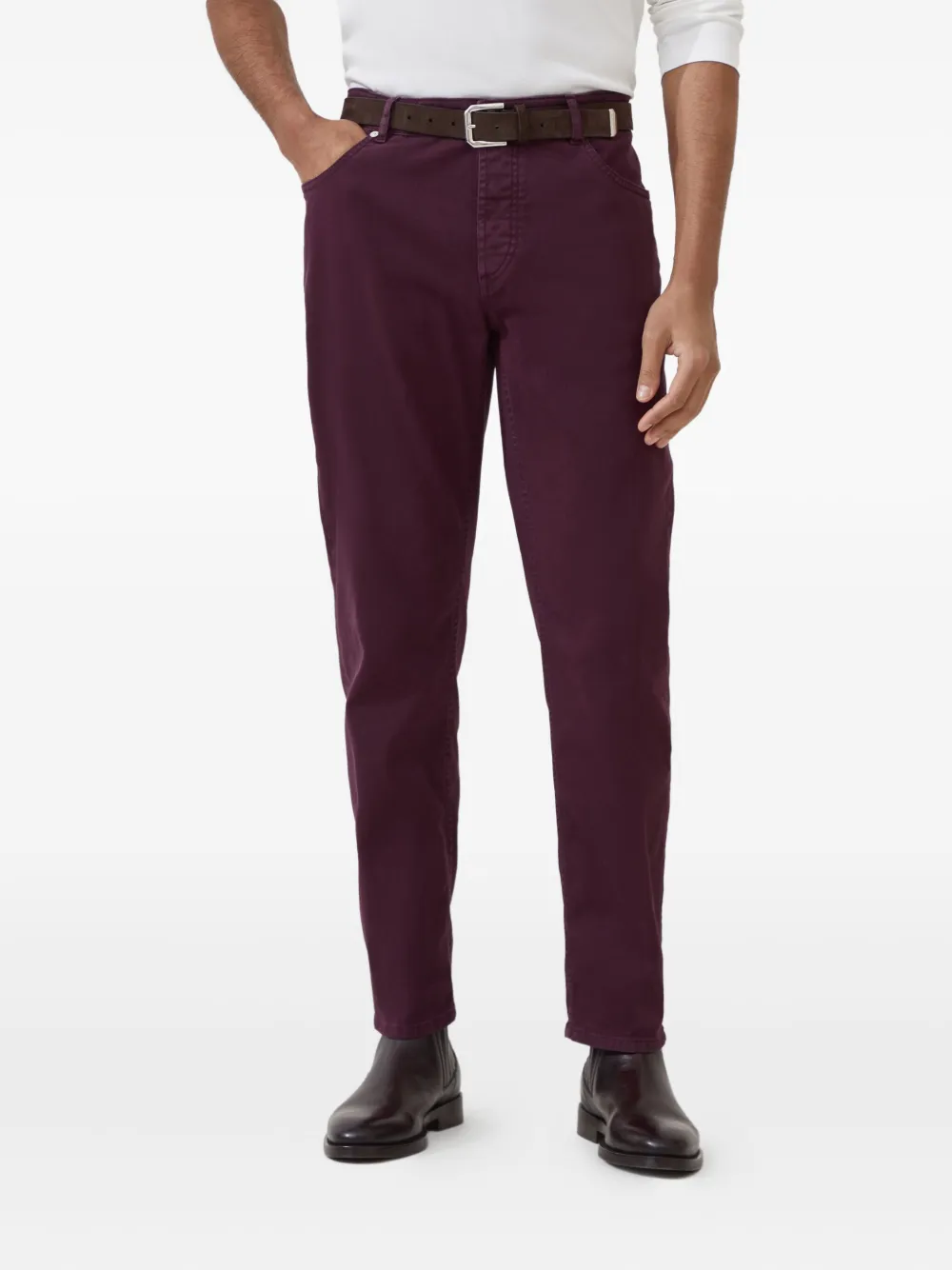Brunello Cucinelli Jeans met logopatch - Rood
