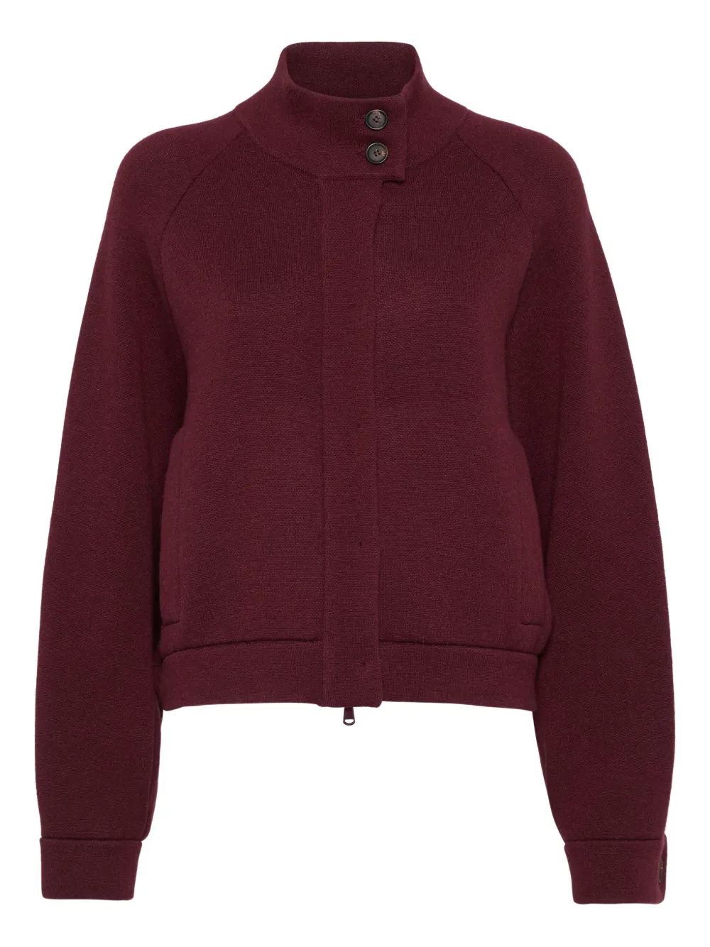 Brunello Cucinelli high-neck balloon-sleeve jacket Rood