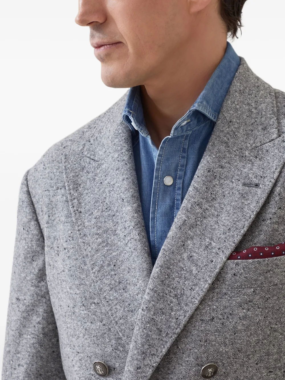 Brunello Cucinelli Sharkskin blazer Grijs