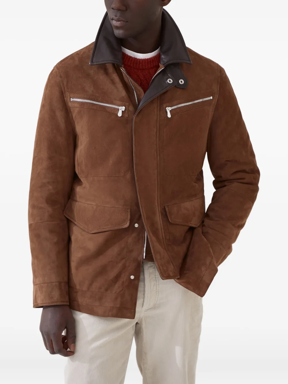 Brunello Cucinelli Suède jack Bruin