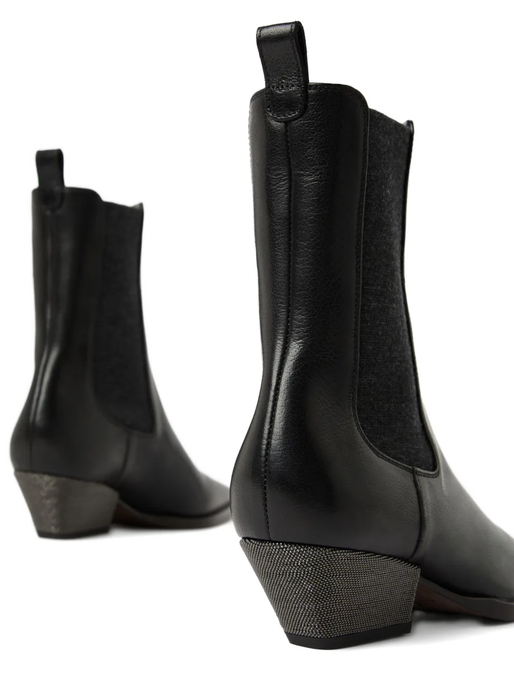 Brunello Cucinelli 50mm leather Chelsea boots Black