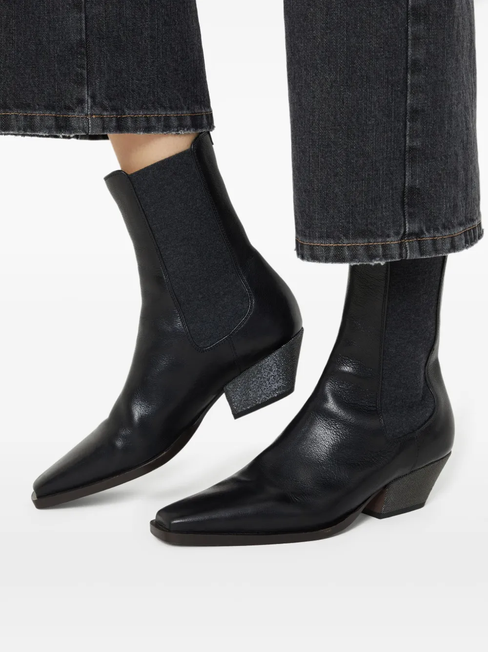 Brunello Cucinelli 50mm leather Chelsea boots Black