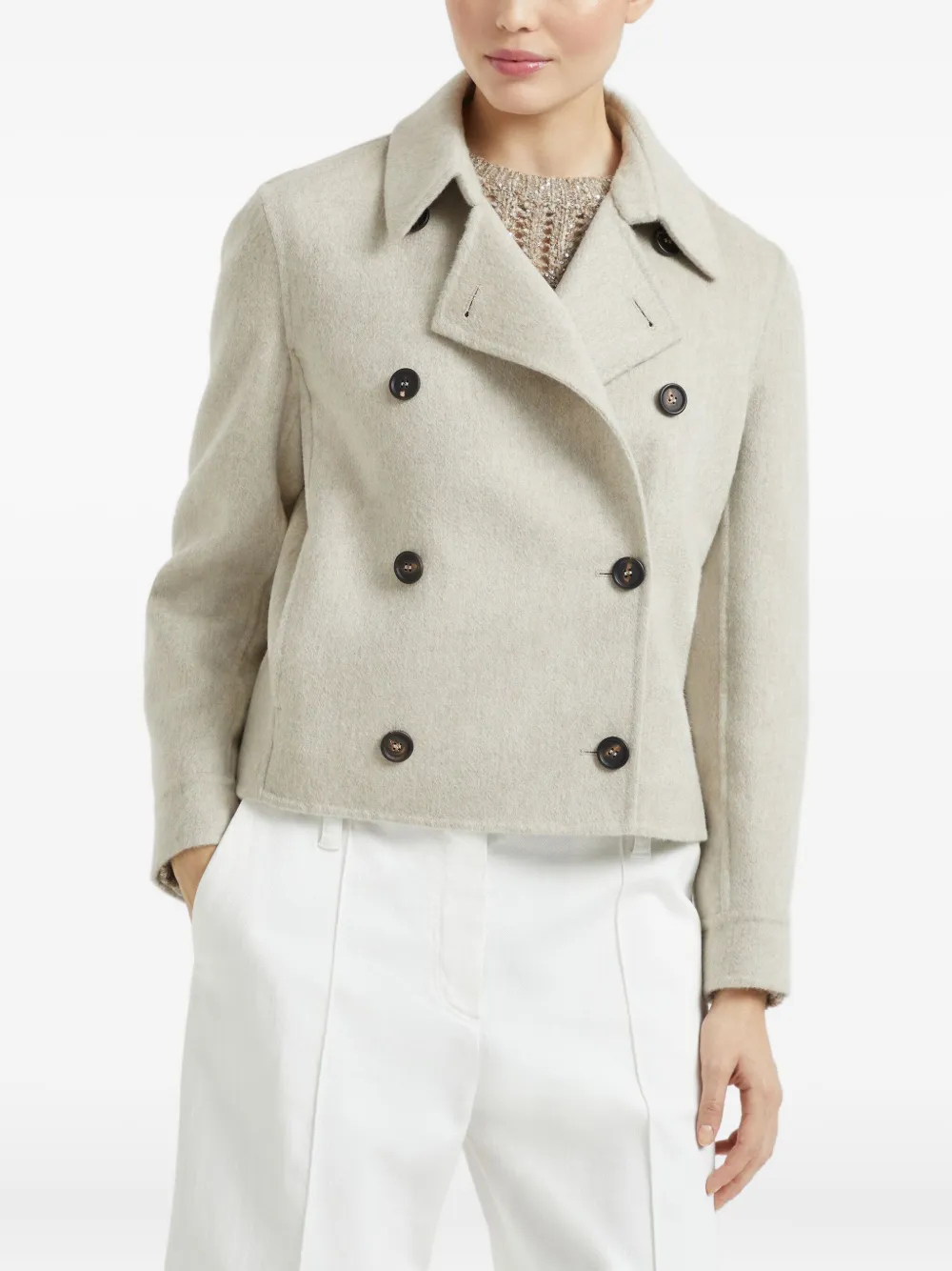 Brunello Cucinelli Jack met geborstelde afwerking Beige