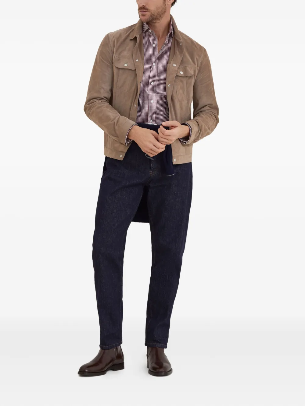 Brunello Cucinelli Poloshirt met gingham ruit - Rood