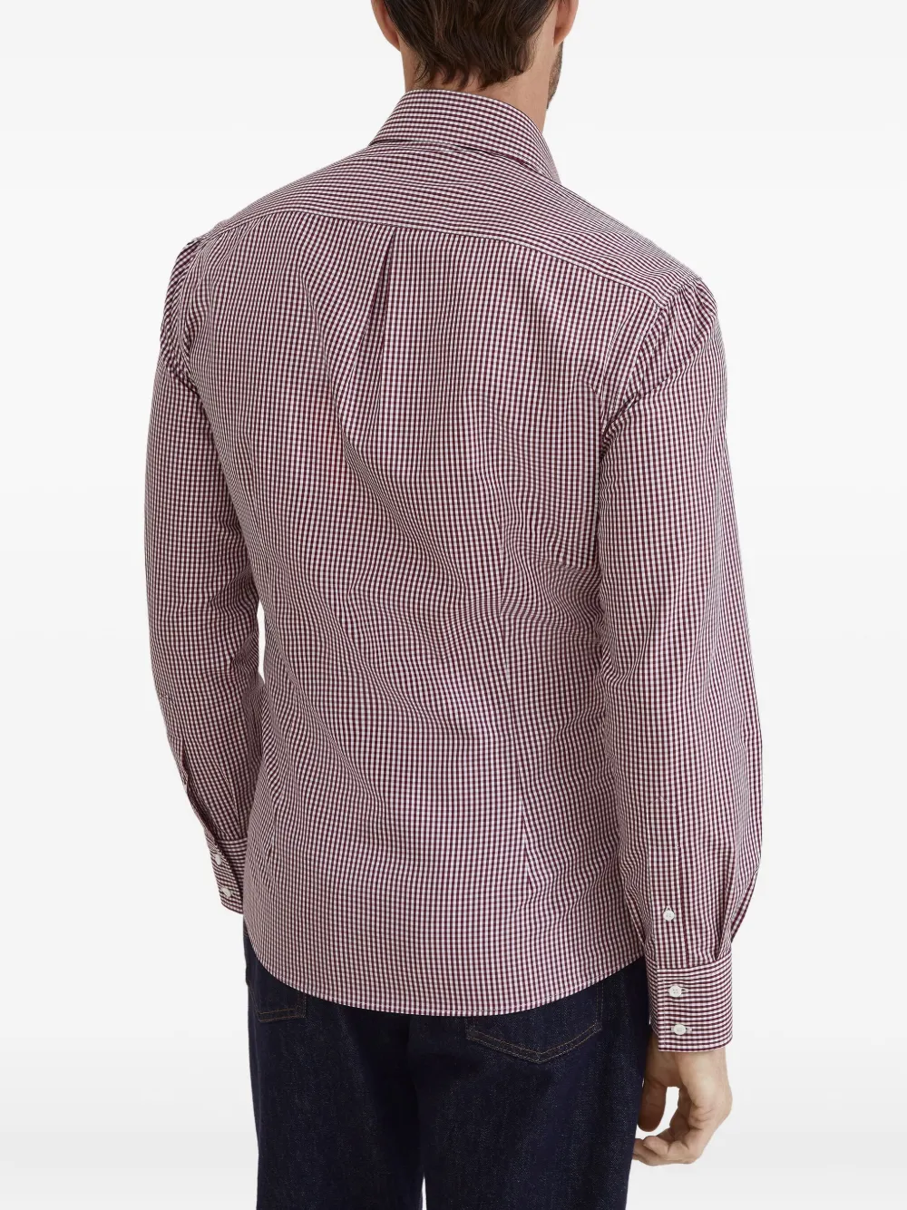 Brunello Cucinelli Poloshirt met gingham ruit Rood