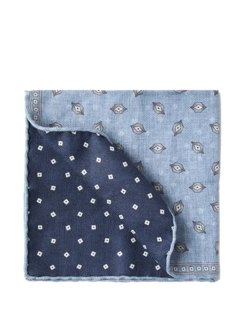 Brunello Cucinelli reversible printed pocket square