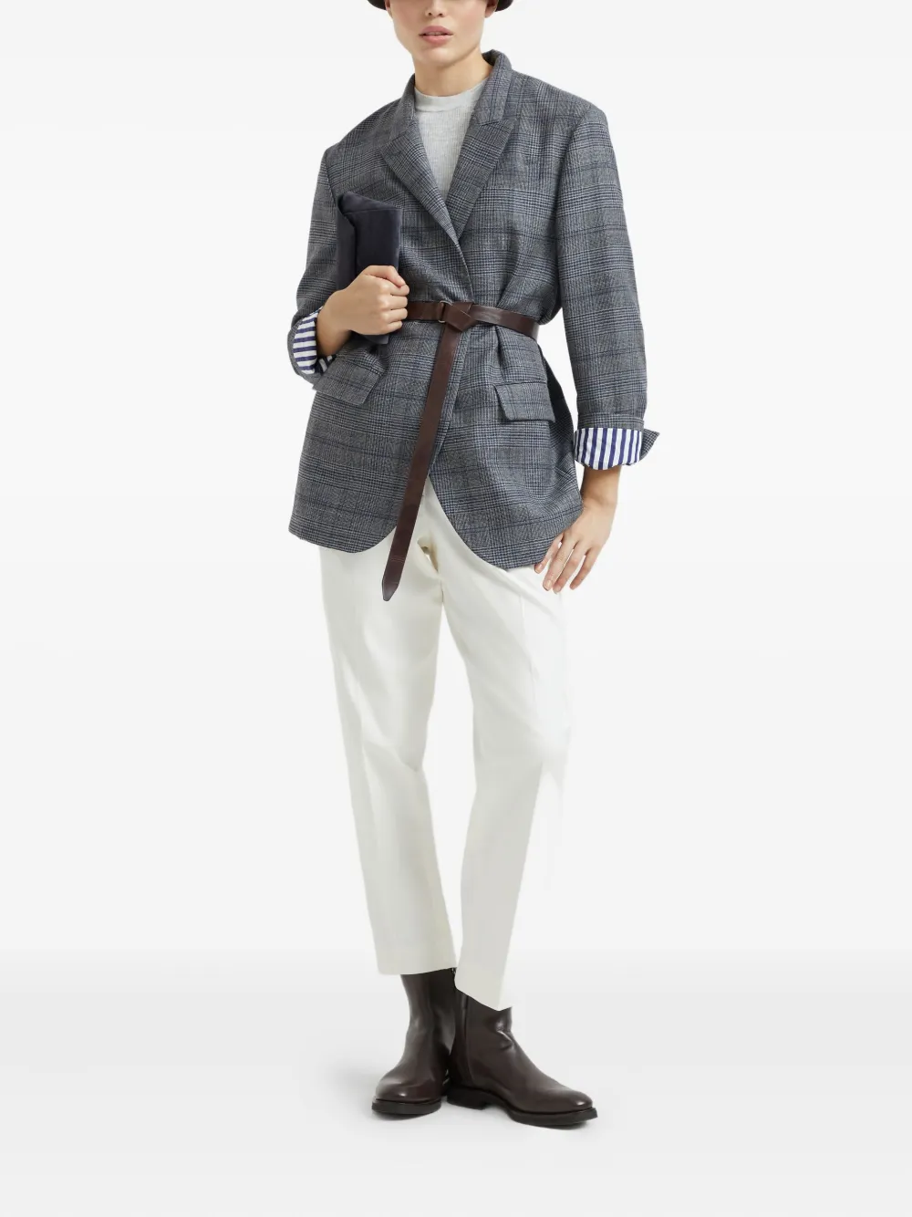 Brunello Cucinelli Ribgebreide trui Grijs