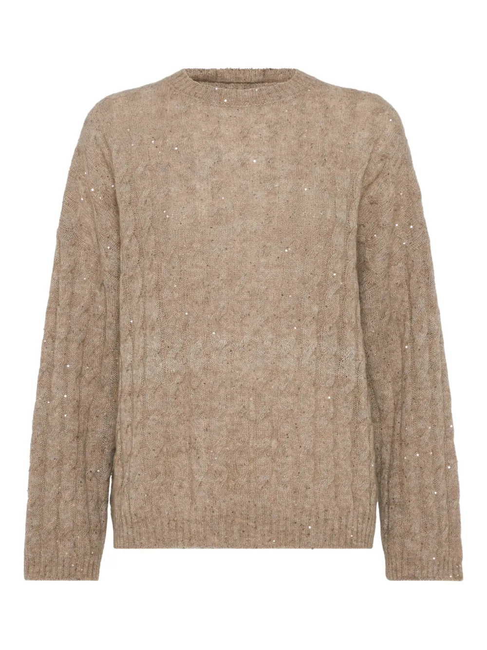 Brunello Cucinelli Kabelgebreide trui Beige