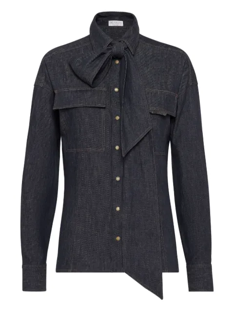 Brunello Cucinelli pussy-bow shirt