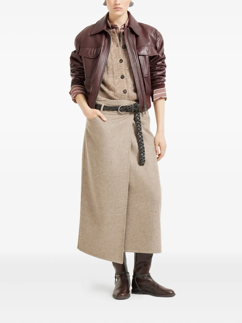 Brunello Cucinelli wrap wool skirt | A-Line Skirts | Image 2