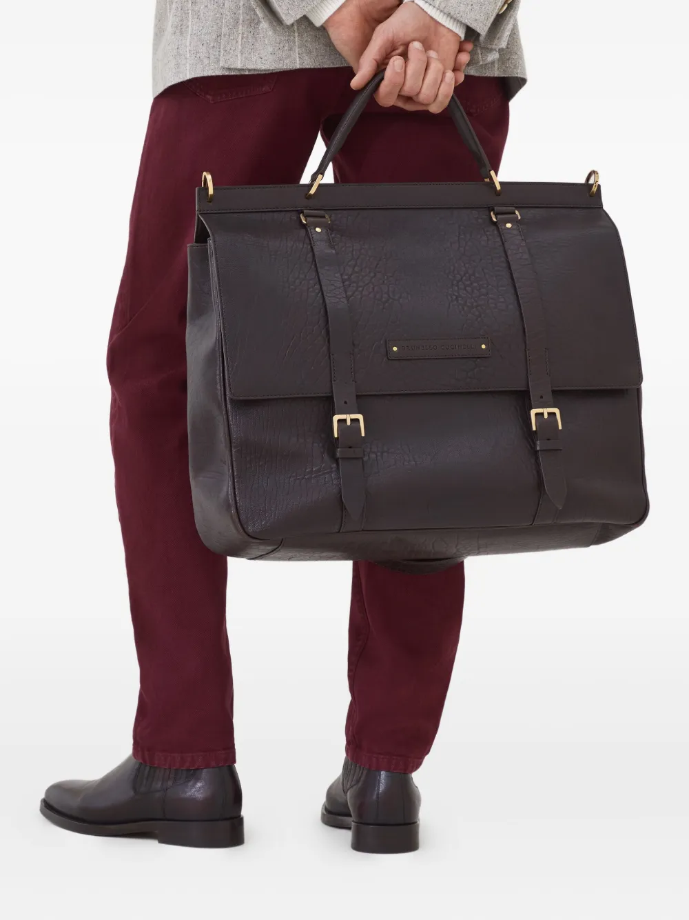 Brunello Cucinelli leather briefcase | Image 2