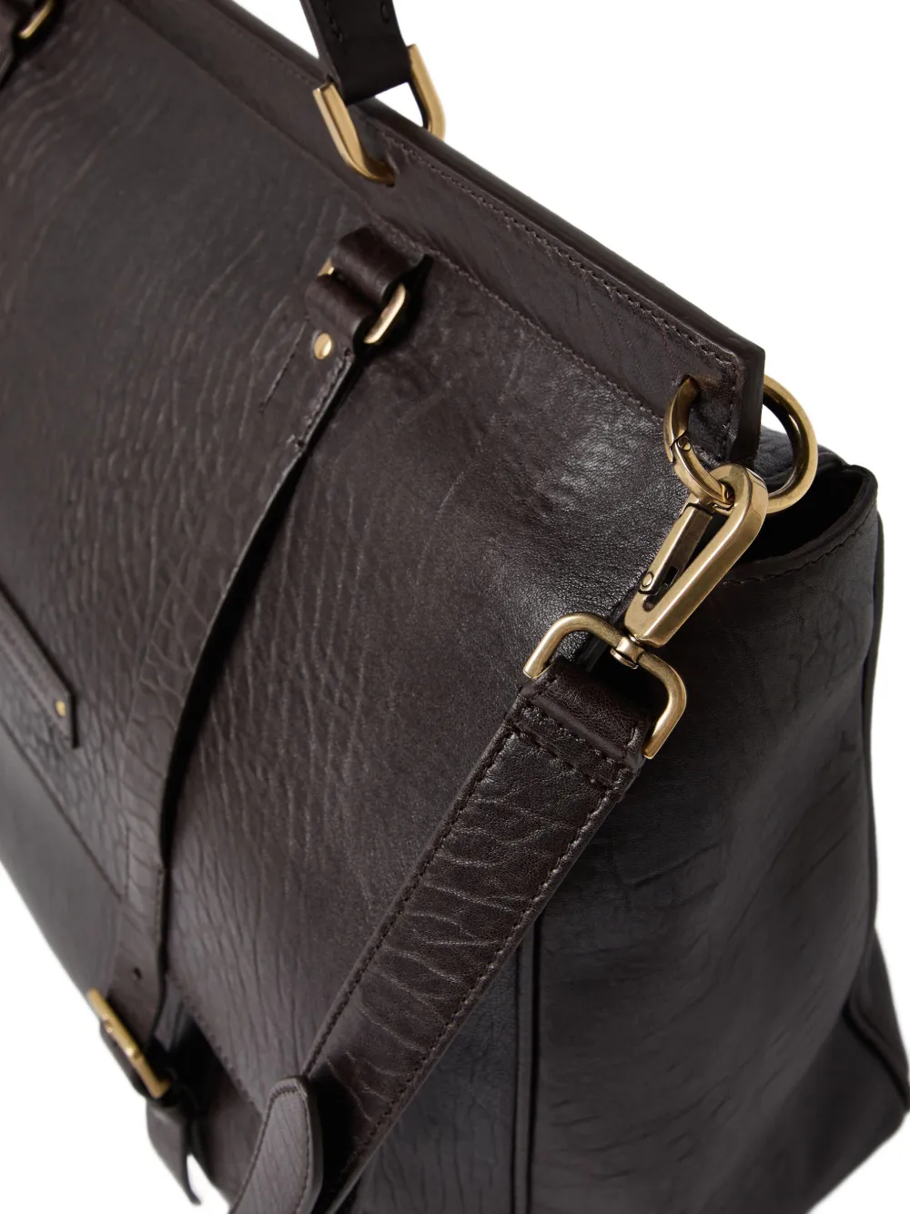 Brunello Cucinelli Leren aktetas Bruin