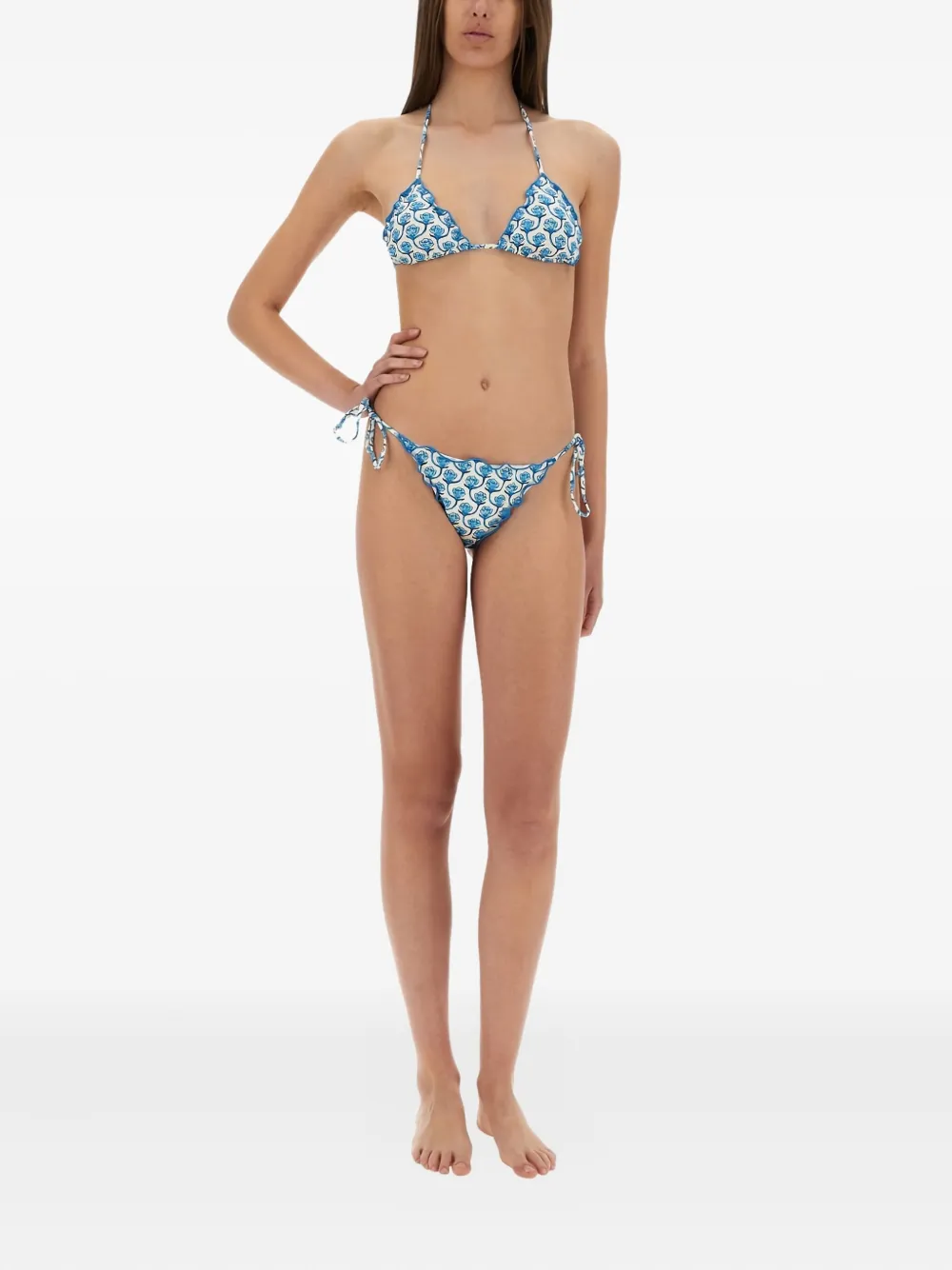 MC2 Saint Barth floral-print bikini top | Blue | Image 1