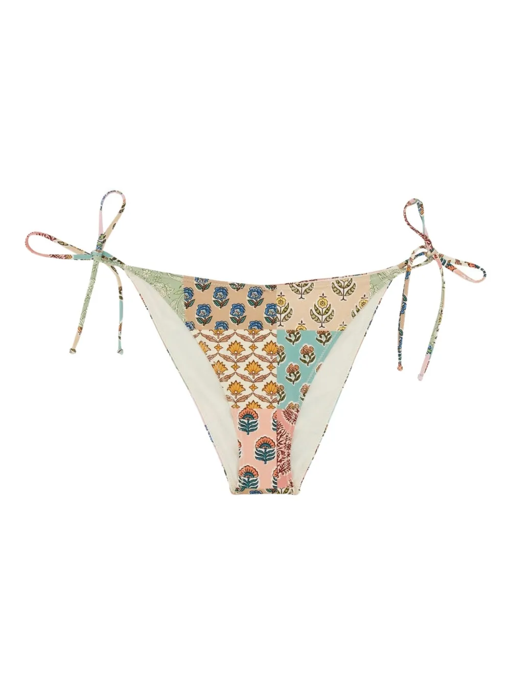 MC2 Saint Barth patchwork side-tie bikini bottoms - ニュートラル MC2 Saint Barth patchwork side-tie bikini bottoms - ニュートラル