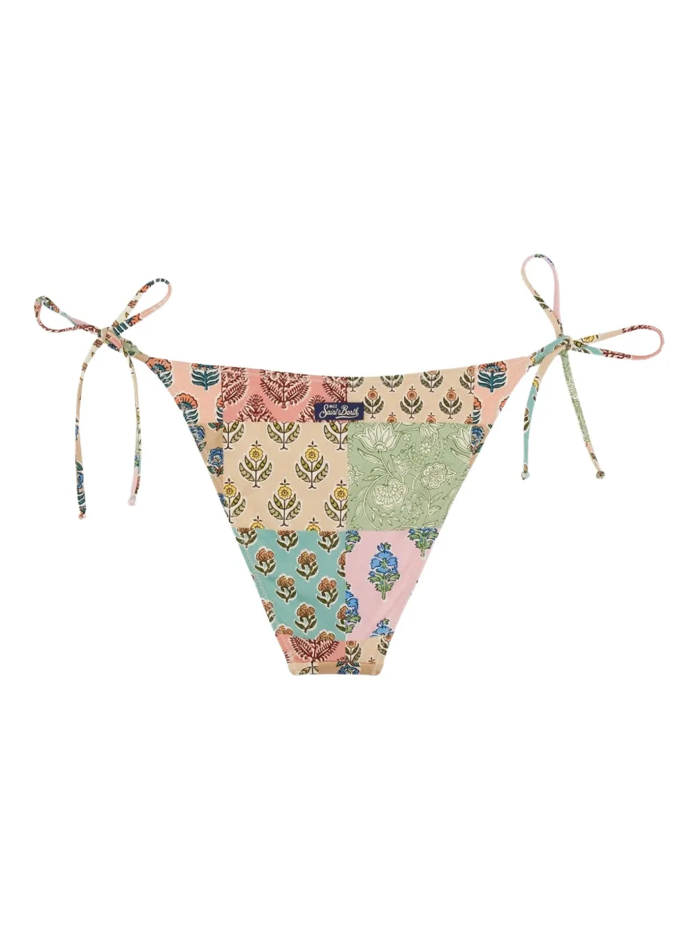 MC2 Saint Barth patchwork side-tie bikini bottoms Beige