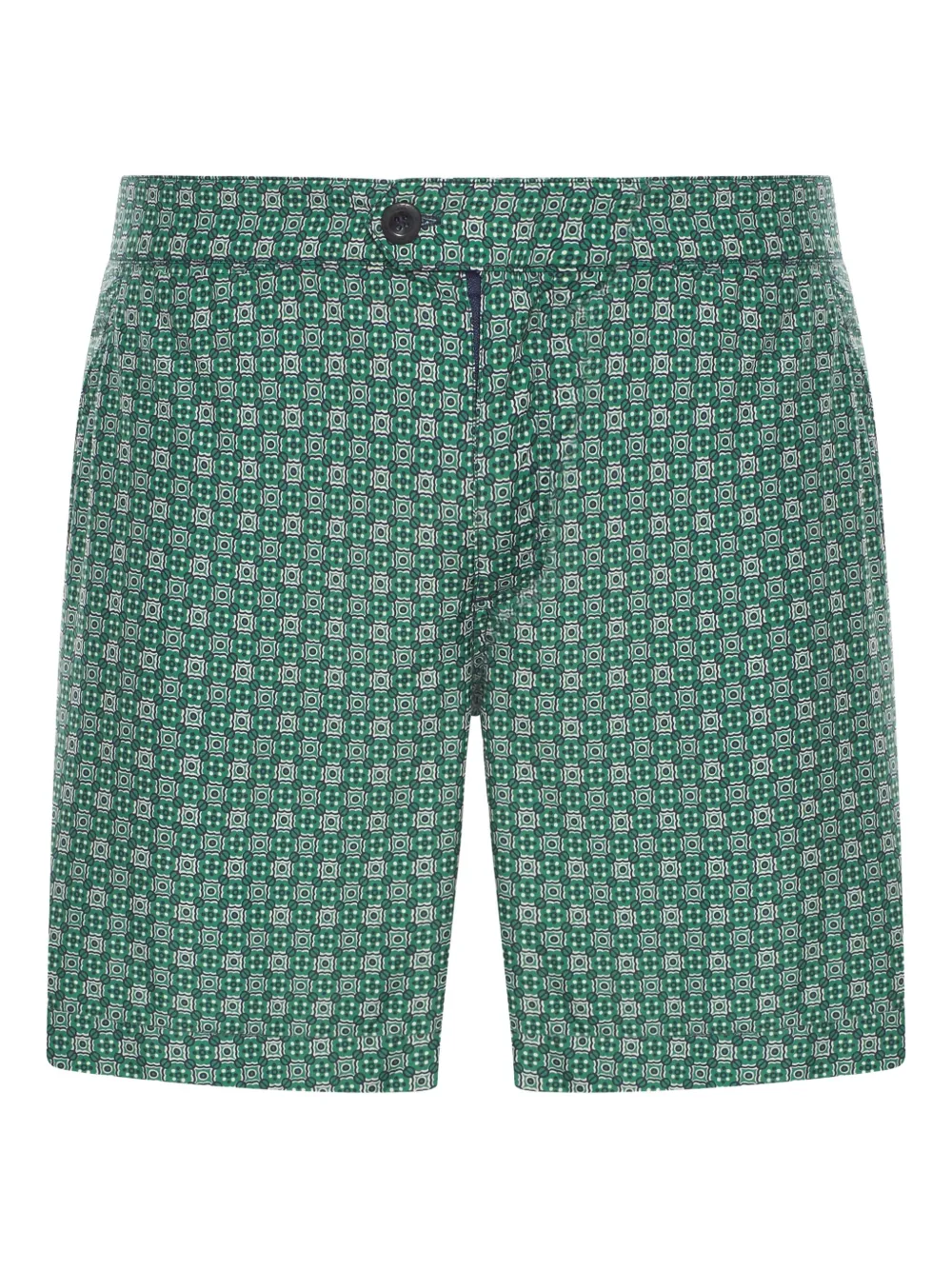 Incotex geometric-patterned swim shorts | Green | Image 1