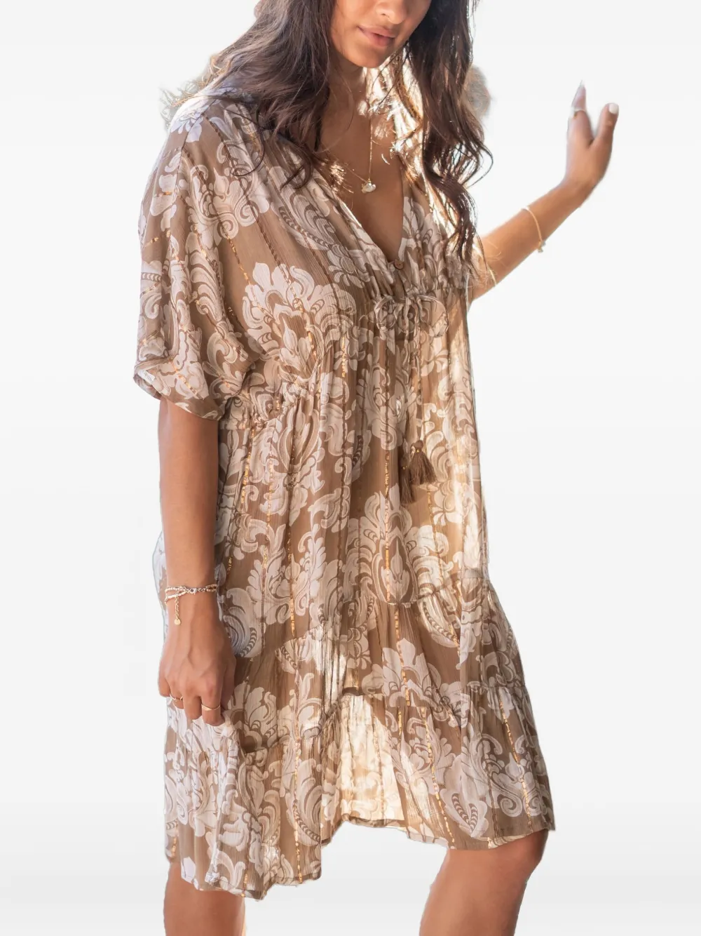 IBZMODE Mio Baroque tassel-embellished print dress | Day Dresses | Image 2