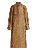 Max Mara metallic jacquard trench coat - Gold