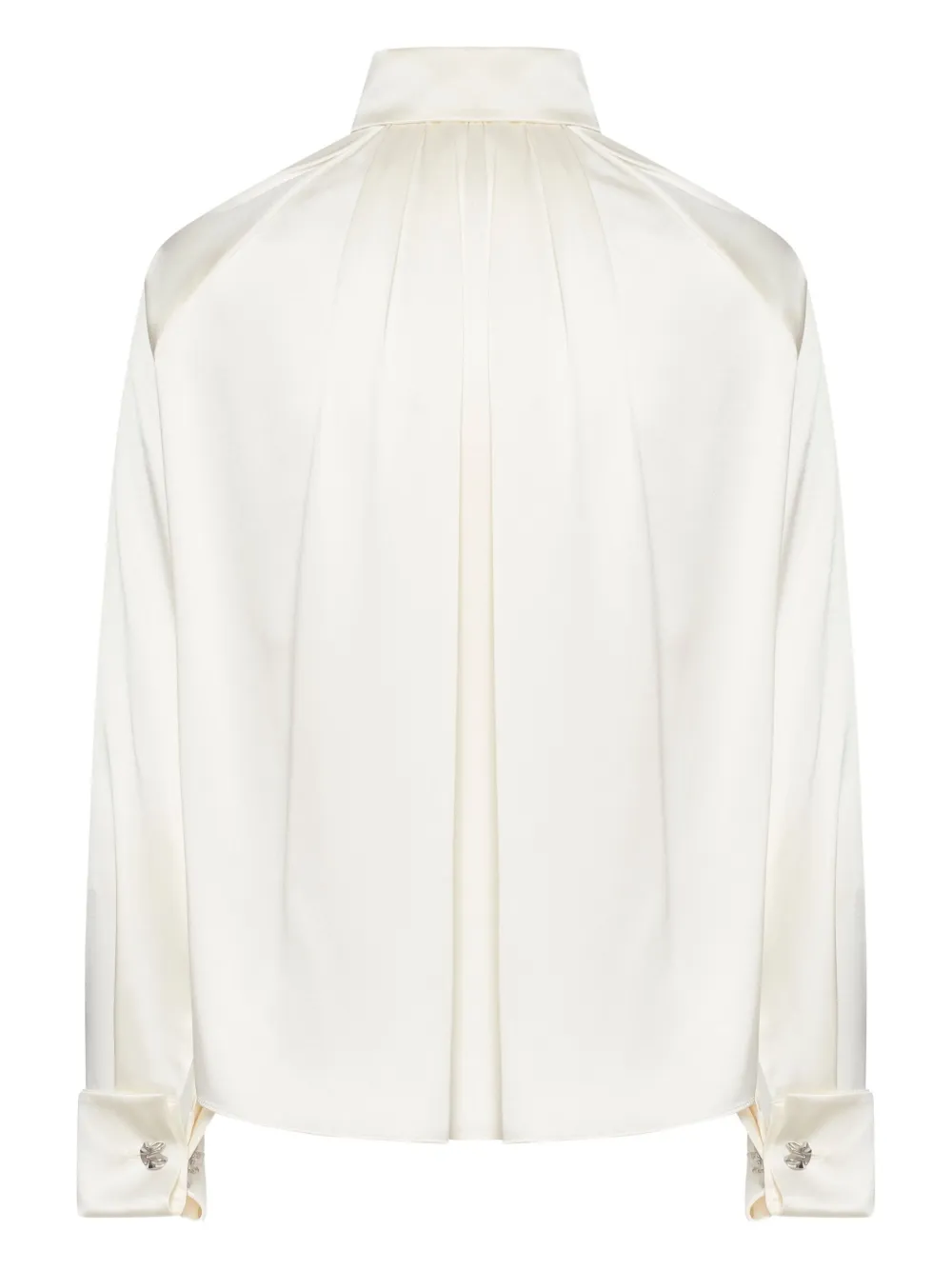 Max Mara Salice pleated-detail long-sleeve shirt - Wit