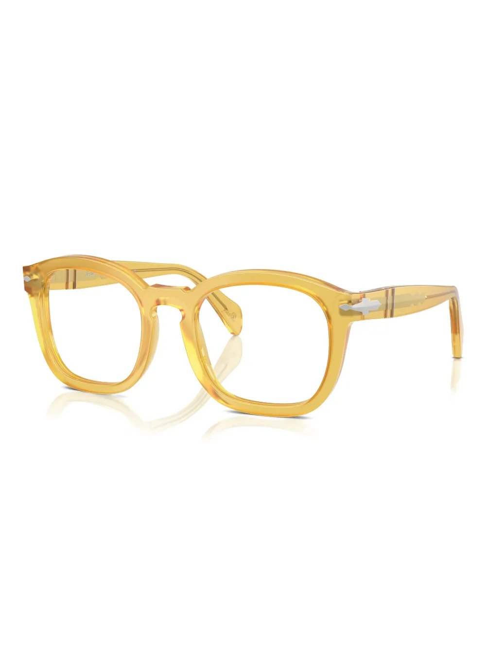 Persol Bril met vierkant montuur Geel
