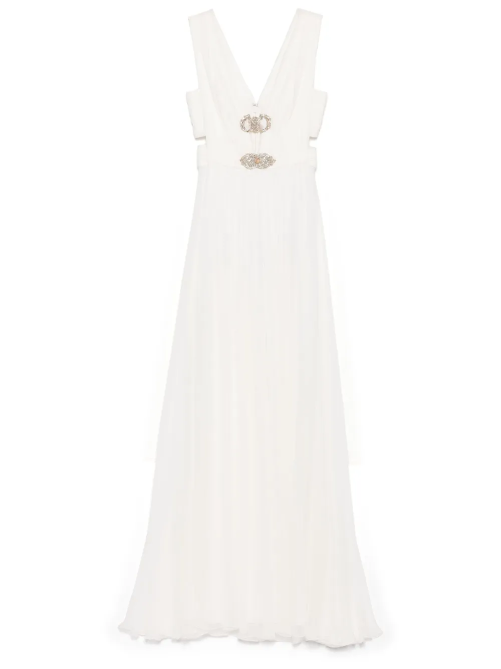 Zuhair Murad V-neck dress - ホワイト Zuhair Murad V-neck dress - ホワイト