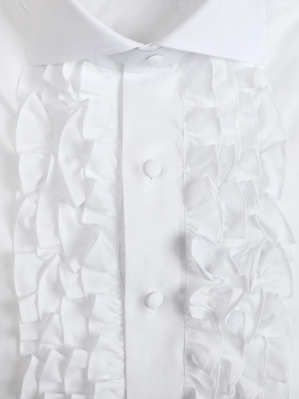 Tagliatore pleated-ruffle shirt - Wit