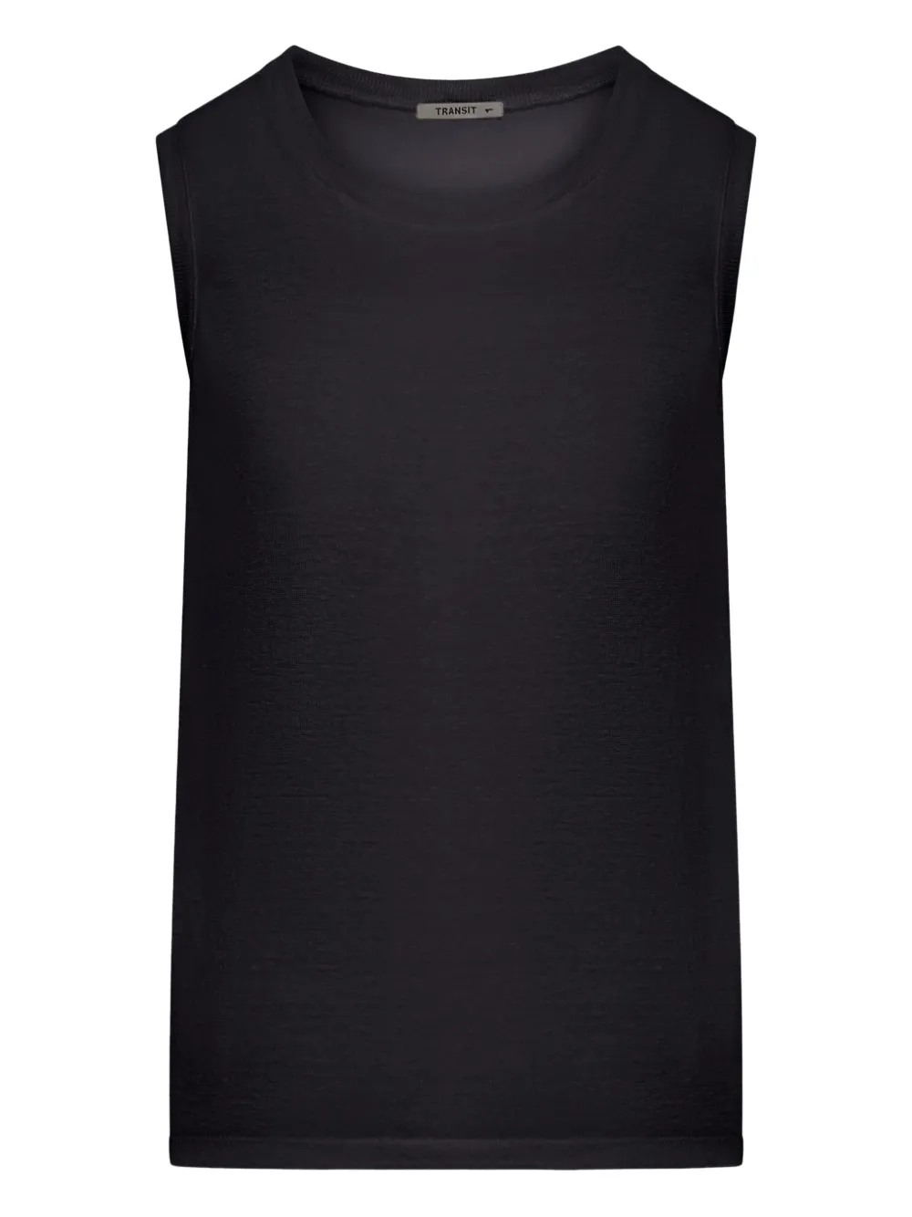 Transit Jersey tanktop met wijde schouders Zwart