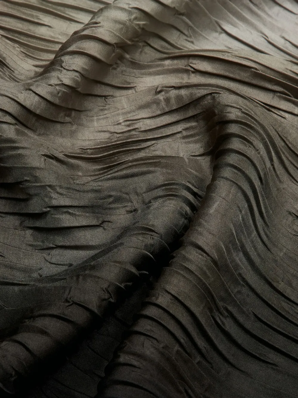 Giorgio Armani pleated silk scarf - Bruin